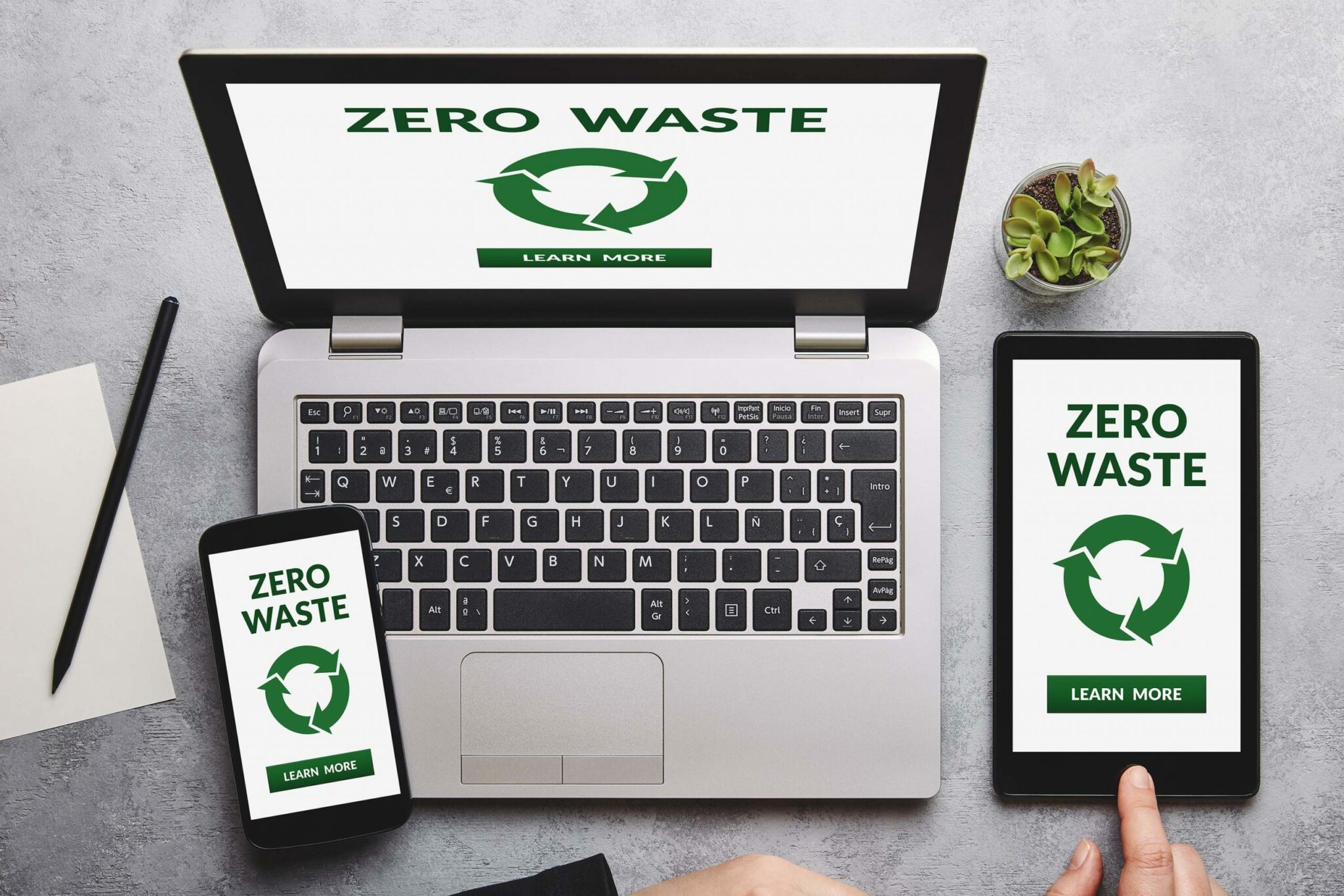 Electronics saying "zero waste"